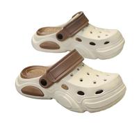 XYNM Flip flops Summer Men's Thick-soled Non-slip Breathable Toe-cap Sandals Casual Beach Slippers Plus Size Multicolor Men-brown-42-43