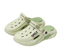 XYNM Flip flops Thick Bottom Men Hole Shoes Beach Slip-on Outdoor Slippers Non-slip Comfortable Slippers-green-44-45