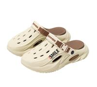 XYNM Flip flops Thick Bottom Men Hole Shoes Beach Slip-on Outdoor Slippers Non-slip Comfortable Slippers-brown-44-45