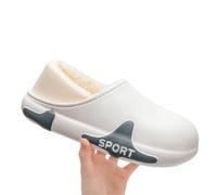 XYNM Mens Slippers Women Eva Waterproof Men's Winter Indoor Home Non-slip Stepping Shit Cotton Shoes Women-white-blue-42-43 (fit Sizes 41-42)