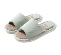 XYNM Mens Slippers Women Home Indoor Spring Autumn Couples Four Seasons Silent Non-slip Cotton Linen Men-13-36-37 (fit Sizes 35-36)