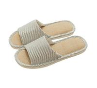 XYNM Mens Slippers Women Home Indoor Spring Autumn Couples Four Seasons Silent Non-slip Cotton Linen Men-09-42-43 (fit Sizes 41-42)