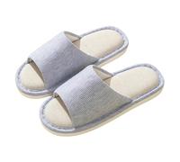 XYNM Mens Slippers Women Linen Home Couples Indoor Household Silent Antibacterial Four Seasons Cotton Parent-child Men-dark Blue-44-45 (for Size 43-44)