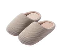 XYNM Mens Slippers Women Women's Spring Autumn Silent Warm Indoor Soft Sole Breathable Four Seasons Home Non-slip Cotton Men-brown-40-41 (suitable For 39-40)