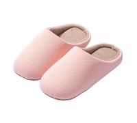 XYNM Mens Slippers Women Women's Spring Autumn Silent Warm Indoor Soft Sole Breathable Four Seasons Home Non-slip Cotton Men-pink-40-41 (suitable For 39-40)