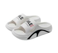 XYNM Sliders Mens Men's Summer Sandals With A Sense Of Stepping On Shit Non-slip Thick Soft-soled Going Out Sports-white-39-40