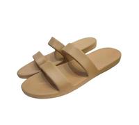 XYNM slippers Summer Women's Pvc One-piece - Peep Toe Flat Rubber Slides, Casual Beach Shoes, Bathroom & Shower Sandals-nude-39