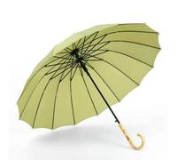 XYNM umbrellas for rain Large Windproof Umbrella 16 Ribs Long Handle Straight Vintage Style With Bamboo Compact Travel Or Sun-green