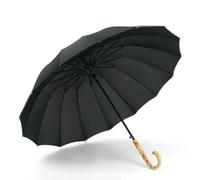 XYNM umbrellas for rain Large Windproof Umbrella 16 Ribs Long Handle Straight Vintage Style With Bamboo Compact Travel Or Sun-black