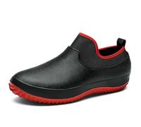 XYNM wellies women Waterproof Boots Ladies Rain For Short Tube Eva Welly Non Slip Ankle Gardening Women-black Red-45