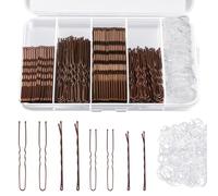Xynovate 300pcs Bobby Pins Kit, U Shaped Hair Pins for Women, Hair Grips for Thick, Thin, Wavy, Curly, Long, Short, Styling Sectioning, Wearing, Casual（Brown）