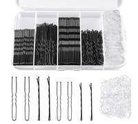 Xynovate 300pcs Bobby Pins Kit, U Shaped Hair Pins for Women, Hair Grips for Thick, Thin, Wavy, Curly, Long, Short, Styling Sectioning, Wearing, Casual（Black）