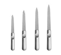 Xynovate 4 Pcs Sapphire Nail File, Metal Nail Files, Professional Nail File Care for Men and Women, Pedicure Manicure Accessories, Ergonomic Handle