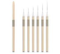 Xynovate 6pcs Nail Art Brushes, Nail Art Liner Brushe, Diy Nail Art Designs, Thin Details, Fine Drawing, Sizes 5/7/9/11/20/25mm, Gold