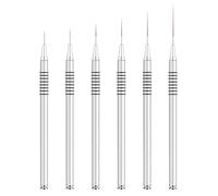 Xynovate 6pcs Nail Art Brushes, Nail Art Liner Brushe, Diy Nail Art Designs, Thin Details, Fine Drawing, Sizes 5/7/9/11/20/25mm, Silver
