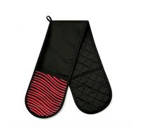 Xynovate Double Oven Gloves, Anti-Slip Silicone Oven Glove, 250°C/482°F Heat Resistant BBQ Oven Mittens with Ropes, Cooking Oven Glove Mitts for Baking Grilling（Red anti-slip Ripples）