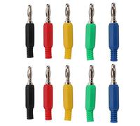 Xyntor 10pcs 4mm Banana Plugs Brass | Spiral Insulation Eliminates Loose Connections | Test Lead Connector for Multimeter/Security | 32A 60V Easy Install No Soldering