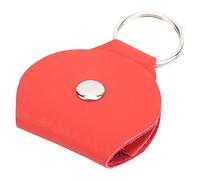 Xyntor Guitar Pick Holder Keychain | Soft PU Leather Plectrum Storage Case | Secure Snap Button Avoids Loss | Lightweight Portable for Guitars/Keys/Presents (Red)