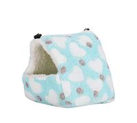 Xyntor Hamster Sleeping Bag & Hanging Bed | Heart Shaped Castle Hammock with Removable Pad | Soft Plush Bed for Dwarf Hamsters/Hedgehogs/Small Pets | Washable & Warm (Medium: Approx. 17.6x16.2x10cm /