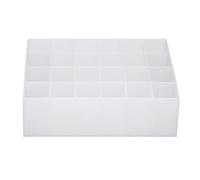 Xyntor Lipstick Organizer 24 Grids | Acrylic Makeup Storage Box for Lipsticks/Makeup Brushes/Cosmetics | Space Saving Cosmetic Organizer, Transparent Display Stand (White)