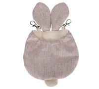 Xyntor Rabbit Ear Hamster Hammock | Canvas Hanging Bed for Small Pets | Cozy Sleeping Bag & Swing for Hamsters/Sugar Gliders | Beige Brown, 2 Hooks (S)
