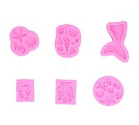 Xyntor Silicone Forms 6PCS | Marine Shell Shaped for Cake/Chocolate/Fondant Decorating | Food Grade Non - Stick Baking Tools with Starfish & Seashell Designs