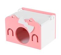 Xyntor Small Pet House for Hamsters/Guinea Pigs/Hedgehogs | Cute Mini Sleeping Shelter | Simple to Assemble & Washable | 2 Colors, Environmentally Conscious Wood Plastic (Pink)
