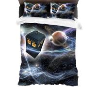 XYOK 3D Print Doctor Who Bed Linen Sets Children and Teenagers Microfibre Duvet Cover with Zip Quilt Cover Pillowcase (Tardis, Single 135 x 200 cm)