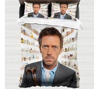 XYOK House Bed Linen Sets Fan Item, 3D Print Dr. House Duvet Cover with Zip, Applicable All Year Round Doctor Theme Pillowcase (Doctor8, Single 135 x 200 cm)