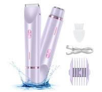 XYOUWEI Bikini Trimmer for Women, Dual Head 2 in 1 Women Electric Shaver Razor, Wet & Dry Use Body Hair Trimmer for Face Lip Pubic Underarm Legs