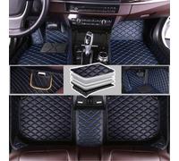 XYPDMGRE Car Floor Mats for BMW X3 2004-2010 E83, Waterproof Anti Slip Leather Full Coverage Pads Carpets ProtectionCar Mats Set Accessory,A-black-blue