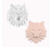 XYQHOAC Wolf Head Resin Molds 3D Animal Silicone Mold Wolf Epoxy Resin Molds Wall Hanging Resin Mold Wolf Head Silicone Molds for Resin Casting DIY Art Crafts Wall Door Decor (White)
