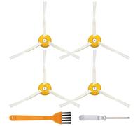 XYQMLY 4 Pack Side Brush Replacement Compatible with IRobot Roomba 500 600 700 800 900 Series Except 645, 655, 675, 670, 671, 690, with Screw Tool and Brush