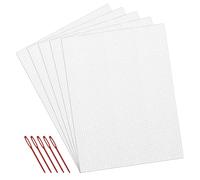 XYQMLY 5 Pcs 7 Count Plastic Mesh Canvas Sheets for Embroidery Crafting - 10.2" x 13.2", Acrylic Yarn Crafting, Knit and Crochet Projects, Make Aquarium Dividers, with 5 Pcs Weaving Needles, White