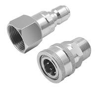 XYQMLY Pressure Washer Adapter Set, Swivel Fittings, M22 14mm to 3/8 Inch Quick Connect, Stainless Steel Quick Disconnect Swivel for Power Washer Hose, 5000 PSI