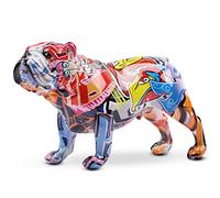 XYQXYQ Colored Graffiti Bulldog Sculpture, Graffiti Art Standing British & French Bulldog Statue Decoration, Color Dog Fashion Resin Technology Decoration