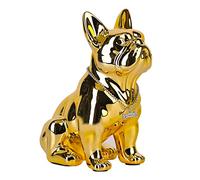 XYQXYQ French Bulldog Statue Metal Colorful Sitting Resin Dog Statue British Bulldog Home Decoration French Bulldog Statue Outdoor Statue (9in,Gold)