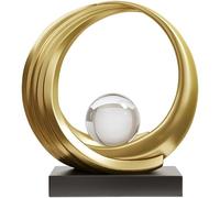XYQXYQ Golden Wave Resin Origami Statue Modern Abstract Home Decoration Emphasizes Abstract Office Desk Center Art Statue Table Family Bedroom Living Room Stripe Decoration (A)