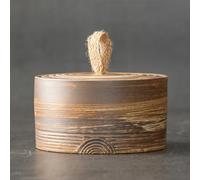 XYQXYQ Retro ceramic storage jar - multifunctional jar for tea, coffee, and sugar - decorated kitchen container with lid (A)