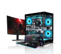 XYRAMAX Gaming PC Bundle for Gamers, AMD Ryzen 3 3200G, 16GB RAM, 1TB NVMe SSD, Radeon Vega 8 Graphics, Prebuilt Desktop With 22” Monitor, WiFi, Windows 10