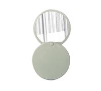 XYRGPQYI Round Portable Cosmetic Mirror Sliding Folding Girls Carry-On Small Handle Unbreakable Compact Vanity(White-1)