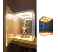 Xyrona 24" 20" 16" 14" 12" 10" 8" 6" 4" Tall Showcase, Lighting Transparent Dustproof Alternative Glass Box, Acrylic Display Cabinet for Crafts(25x25xH30cm/10x10x12)