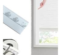 Xyrona Cutting Light Gap Blockers 236 inch, Self Adhesive Window Edge Blocking Strips, White/Black/Gray/Brown Inside-Mount Side Rail Track(White,W2.5 cm (1"))