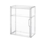 Xyrona Display Case 1/2/ 3-Layer Cube Acrylic Display Case, Tall Display Cabinet with Adjustable Shelves, Stackable Large Storage Box for Crafts/Collectibles(2-Layer)