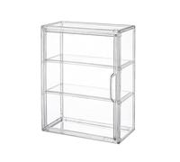 Xyrona Display Case 1/2/ 3-Layer Cube Acrylic Display Case, Tall Display Cabinet with Adjustable Shelves, Stackable Large Storage Box for Crafts/Collectibles(3-Layer)