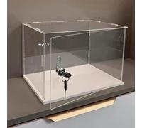 Xyrona Display Case Acrylic Display Case with Lock & Key, Large Countertop Clear Display Cabinet with Door, Anti-dust Organizer for Figures/Collectibles/Doll(L25xW35xH25cm/10x14x10)