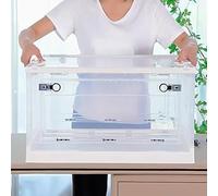 Xyrona Display Case Book Display Boxs w/Wheels & Lid, Foldable Dustproof Acrylic Display Case for Storage, Stackable Plastic Showcase for Bobbleheads/Clothes(Style5)