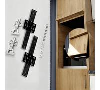 Xyrona Flip up Cabinets Door Slide Rails, 8-24 inch Concealed Sliding Door Hardware with Hinges, Smoothly High Load Capacity Closet Door Track(Black,55cm (21 5/8"))