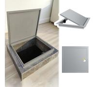 Xyrona Floor Access Panel Push Open, Embedded Aluminium Attic Door for Plumbing/Electricity, Black/White/Gray Customizable Insulation Panels(Gray,45x60cm/18 x24)