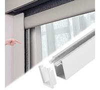 Xyrona U-channel Light Blocking Strips 2PCS, Drilling Window Light Blocker w/PVC Cover & Velvet Strip, White/Black/Gray Metal Light Gap Blockers(White,165cm/66)